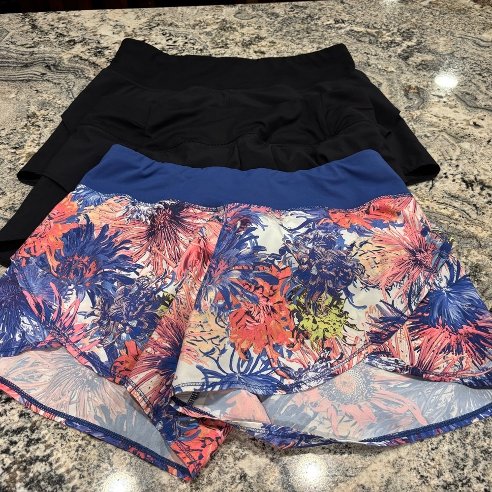 Calia lot of 3 flutter shorts sz L large 2 black & 1 blue/White athletic Shorts